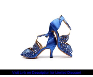 DKZSYIM Women Latin Dance Shoes Satin Shining rhinestones Ladies Girls Tango Salsa Shoes Open Toe H