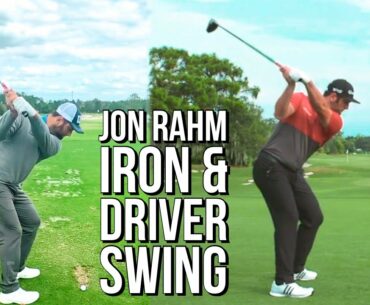 Jon Rahm Iron and Driver Swing in Slow Motion