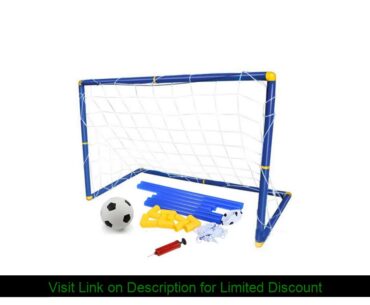 Folding Mini Football Soccer Ball Goal Post Net Set + Pump Kids Sport Indoor Outdoor Games Toys Chi