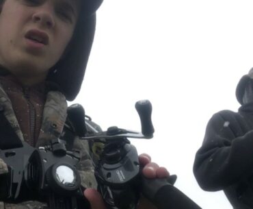 Golf course pond bass fishing in the snow!