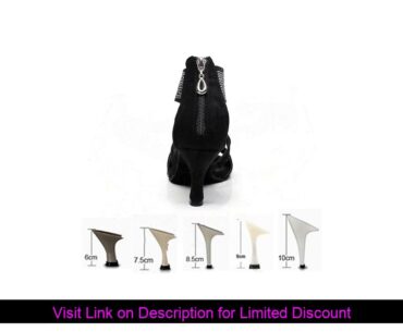 DKZSYIM Ladies party dance shoes satin black shiny rhinestone soft bottom Latin dance shoes ladies