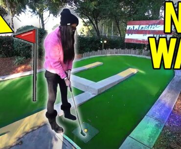 Ridiculously Lucky Mini Golf Hole In One!