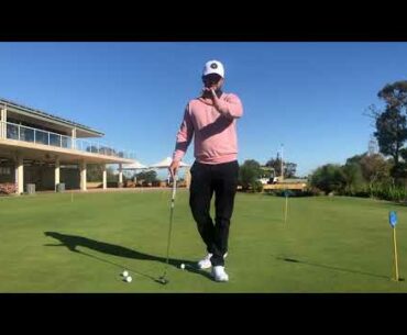 One handed putting drill