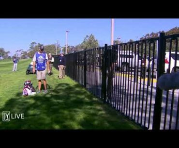 Phil Mickelson's Stands Out of Bounds to Hit His Shot - Golf Rules