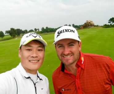Graeme McDowell launches some golf balls in Hong Kong