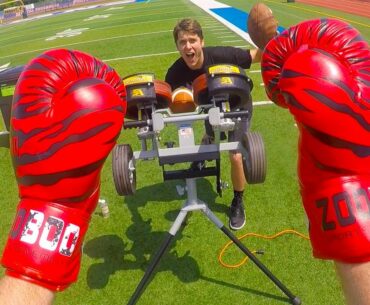 IMPOSSIBLE FOOTBALL CATCH CHALLENGE vs JOSH HORTON! *BABY OIL, BOXING GLOVES, HULK HANDS*