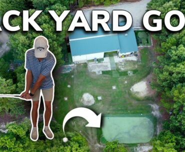 Playing our Backyard Golf Course plus Wedge and Driving Practice Session | Bryan Bros Golf
