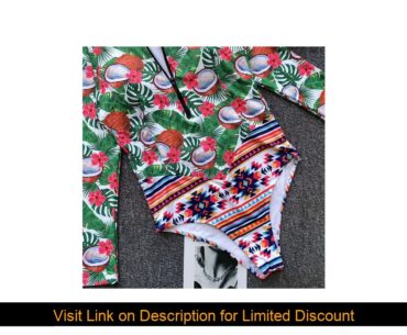 Vigorashely 2020 Long Sleeves Rash Guard Women Surf Swimwear Floral One Piece Swimsuit Diving Swimm