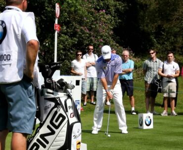 Lee Westwood tees off on the 7th
