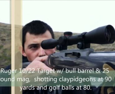 Ruger 10/22 Target, shooting golf balls at 80 yards