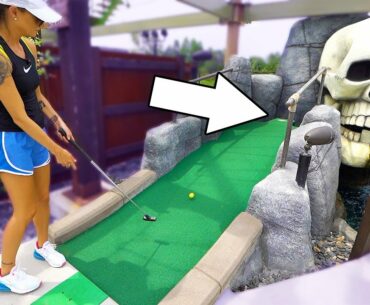 Double Mini Golf Hole In One, Fire, and Crazy Holes!