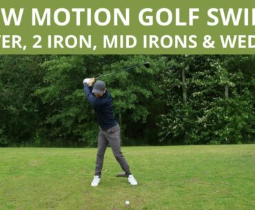 PROFESSIONAL GOLF SWINGS IN SLOW MOTION - Driver, 2 Iron, Mid Irons, Short Irons & Wedges