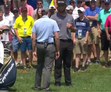 Jon Rahm Discusses Penalty After Accidentally Stepping on His Ball | 2018 PGA Championship