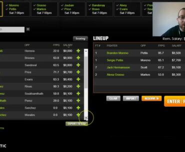UFC FN 114: DraftKings Lineup Builder Show (Cash Games)