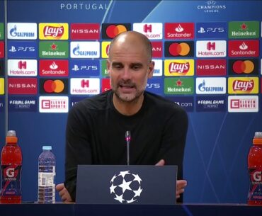 Pep Guardiola looks Sad  at post-match presser after UCL exit