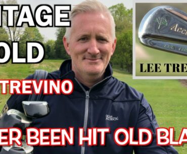 GOLF PRO PLAYS WITH  OLD VINTAGE GOLF BLADES