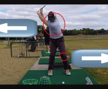 Golf Swing Training - Driving weight with lower body & Keep the upper body behind