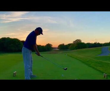 Sun set practice with a MacGregor 945 persimmon