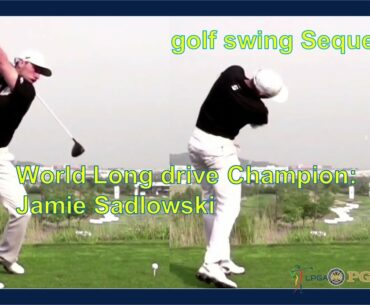 World Long drive Champion "Jamie Sadlowski" Powerful Driver golf swing Sequence, DTL, FO Slow-motion