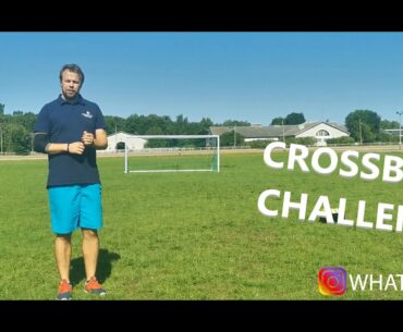 Crossbar challenge with disc golf discs.