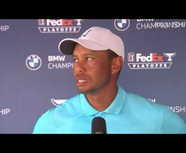 Tiger Woods post first round interview 2020 BMW Championship - Playoff FedEx Cup