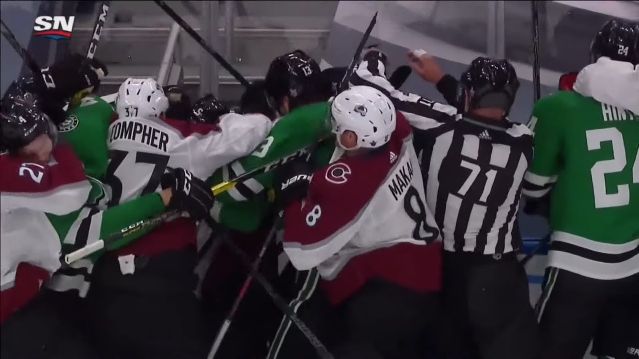 Dallas Stars Vs Colorado Avalanche End Of 2nd Period Scrum Dallas Stars Vs Colorado Avalanche End Of 2nd Period Scrum