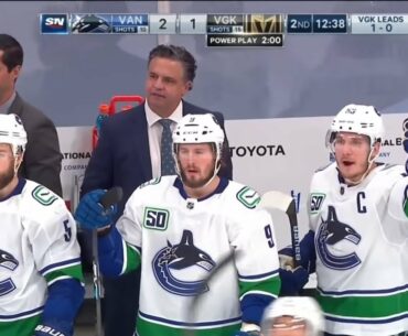 Brock Boeser's Delay Of Game Penalty, Canucks Bench Reaction