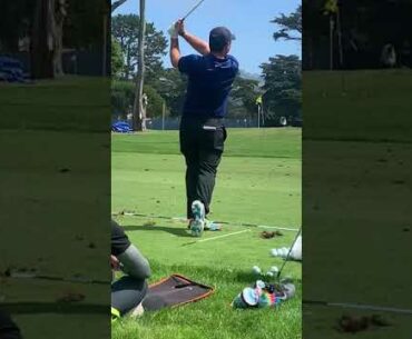 Patrick Reed golf swing close up at the 2020 PGA Harding park also cool Nike shoes