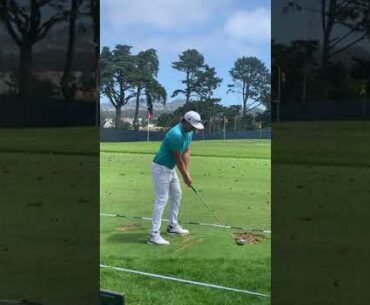 Cam Smith 3 wood golf swing close up PGA 2020 practice range
