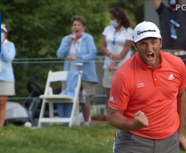 Jon Rahm’s 66-foot birdie putt to win playoff at BMW Championship