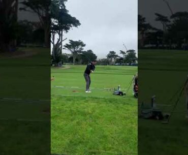Martin Kaymer golf swing on the range at 2020 PGA Championship DTL driver