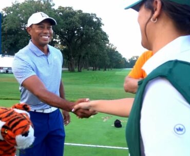 Tiger Woods has Evans Scholar caddie during BMW Championship pro-am 2019