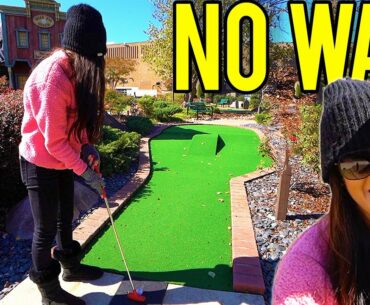 Crazy Bounce Mini Golf Hole In One! - She’s Never Done This!