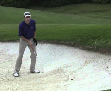 5 minute golf lessons - Sand shot with an uphill and downhill lie