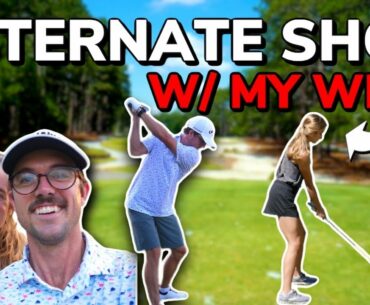 Alternate Shot with my Wife!! Can We Break Our Record(9 holes) | Bryan Bros Golf