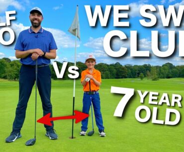 Golf Pro Vs 7 Year Old SUPERSTAR....WE SWAP CLUBS