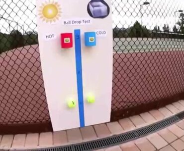 Tennis ball drop test, THEBallwarmer.......You never have to play with cold balls again!