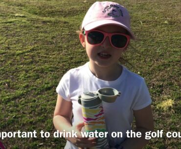 Drinking water on the golf course