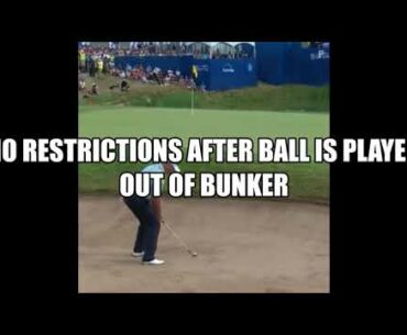 Player Hits Their Ball into Water Out of Bunker - Golf Rules
