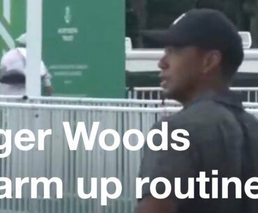 Tiger Woods' on the Practice Range at The Northern Trust Warm Up routine