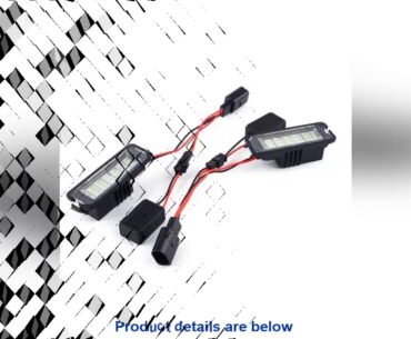 VODOOL 2Pcs 12V LED Number License Plate Light Lamps Car License Plate Lights Exterior Accessories