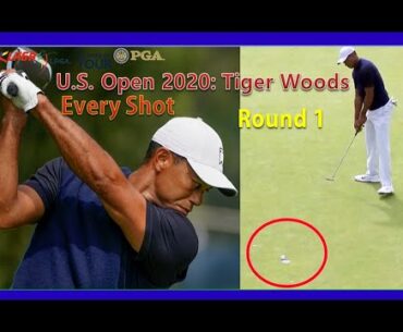 Tiger Woods  US. Open2020 Round1 Every Shot ,All Round play golf swing