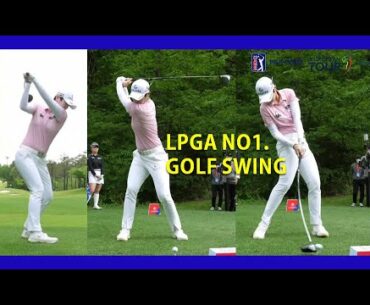 LPGA NO.1 AMAZING SWING, SUNG HYUN PARK DUAL ANGLE GOLF SWING SEQUENCE,  SLOW MOTION GOLF SWING