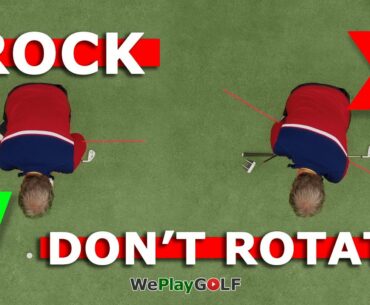 Rock your shoulders, don't rotate while you putt - Easy golf tip!