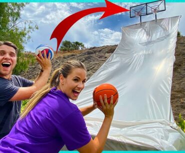 We Built A GIANT BASKETBALL ARCADE GAME In My Backyard! *Pop-A-Shot Challenge*