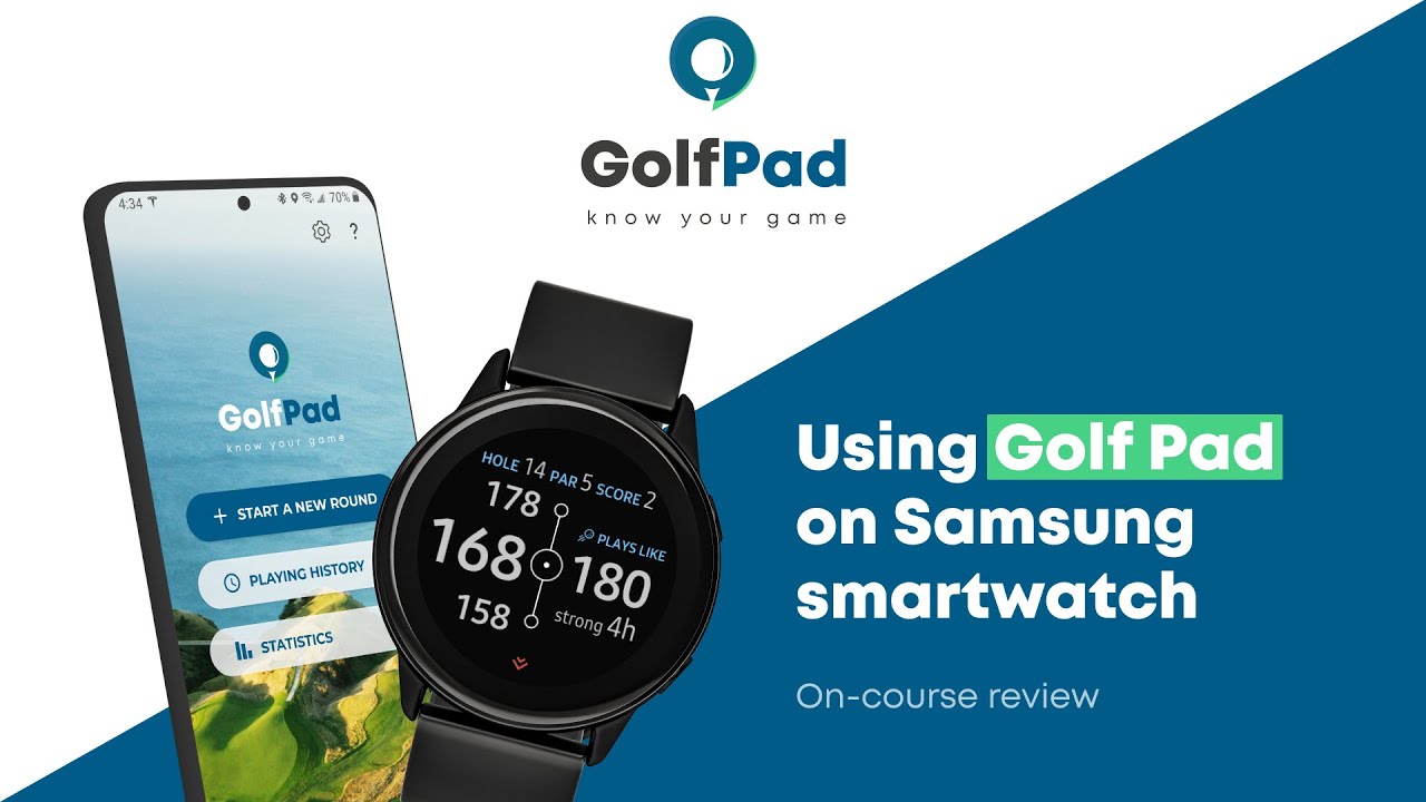 Golf Pad GPS + Samsung Watch on the course: Improve your golf game with detailed statistics. Golf Pad GPS + Samsung Watch on the course: Improve your golf game with detailed statistics.
