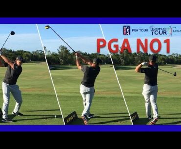 PGA NO1 Drive Distance, Bryson DeChambeau's driver golf swing in Slow Motion 2020-2019