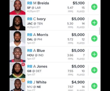 NFL DFS Fanduel Draftking Picks #GTTGL Week 17 (Fun Slate)