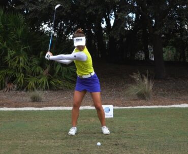MINJEE LEE 120fps SLOW MOTION & FULL SPEED FACE-ON DRIVER GOLF SWING 1080p HD