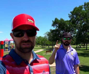 LL Woods Disc Golf Course Throwing review & Tips with Mike & Ryan! Lewisville, TX 75077
